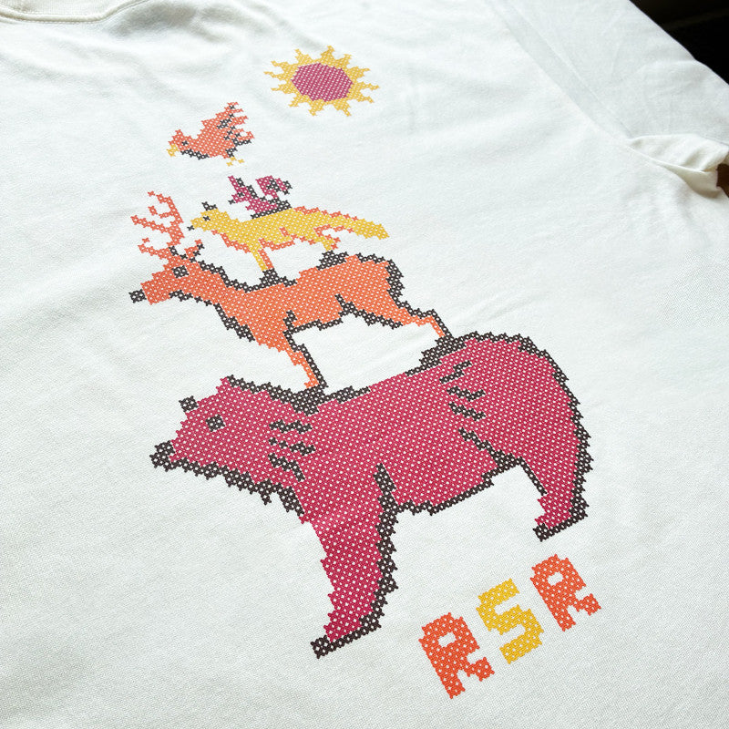 クロスステッチTシャツ アイボリー【受付期間:～6/30】