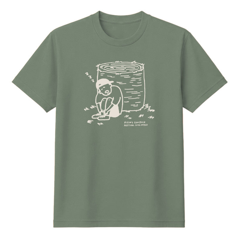 日の出前に起こしてくださいTシャツ モスグレー【受付期間:～6/30】