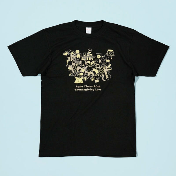 Aqua Timez 20th Thanksgiving Live イラストTシャツ ブラック
