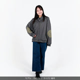 スワトウ柄 刺繍ジャケット  サイズ2チャコールグレー