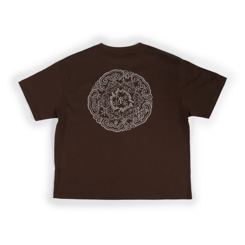 【会場受取】スワトウ柄半袖Tシャツ＜ダークチョコレート＞