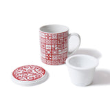 マグカップ＜蓋＆茶漉し付き＞赤