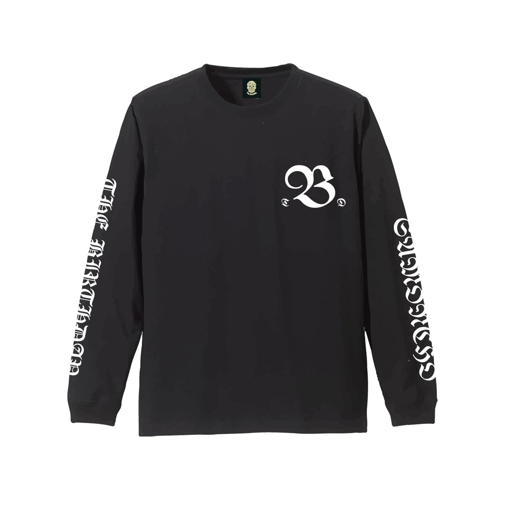 Skull 'n' Lilies Long Sleeve Tee(BLACK)